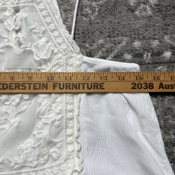 Abercrombie and Fitch Flowy Tank Top Small White Lace Double Strap Y2K Coquette - Picture 3 of 8